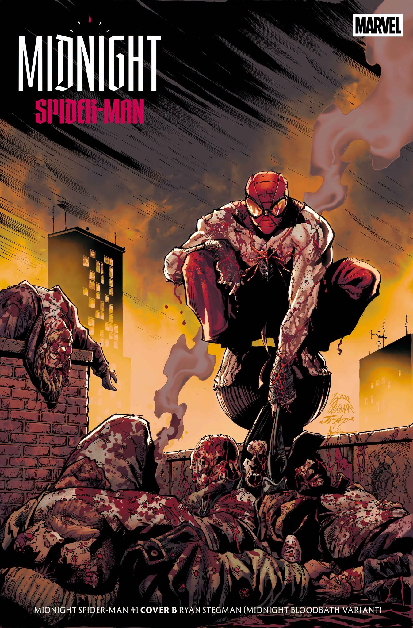 MIDNIGHT SPIDER-MAN #1 CVR B (RYAN STEGMAN MIDNIGHT BLOODBATH VARIANT)